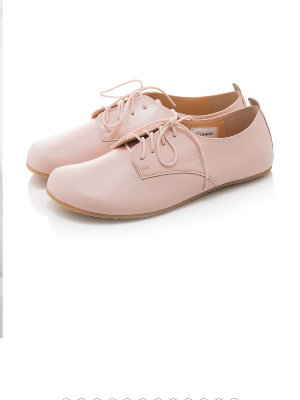 Women’s Blush Pink Lace-Up Leather Oxfords Barefoot Style - Picture 11 of 14